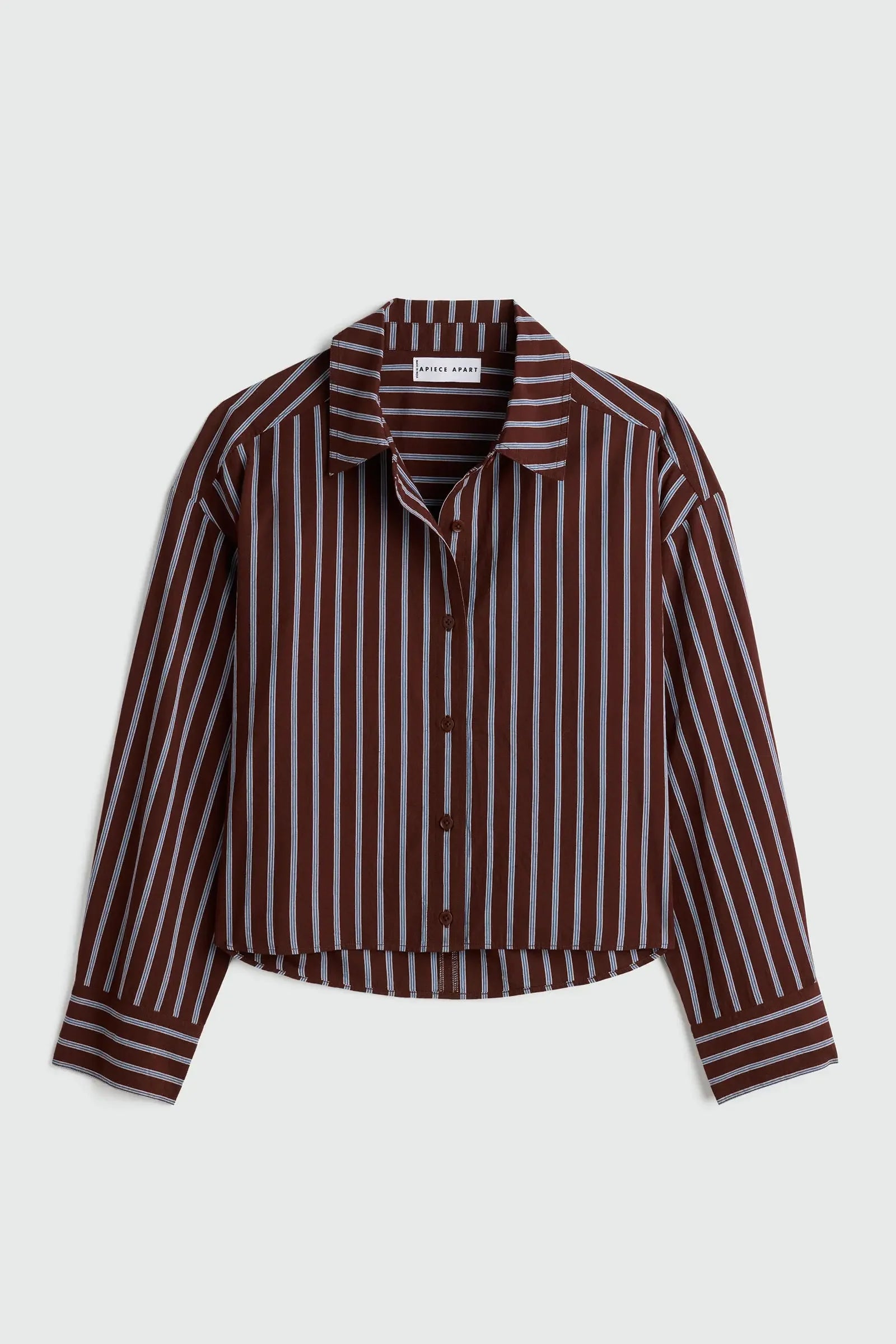 Cropped Isolde Button Down - Spice Multi Stripe