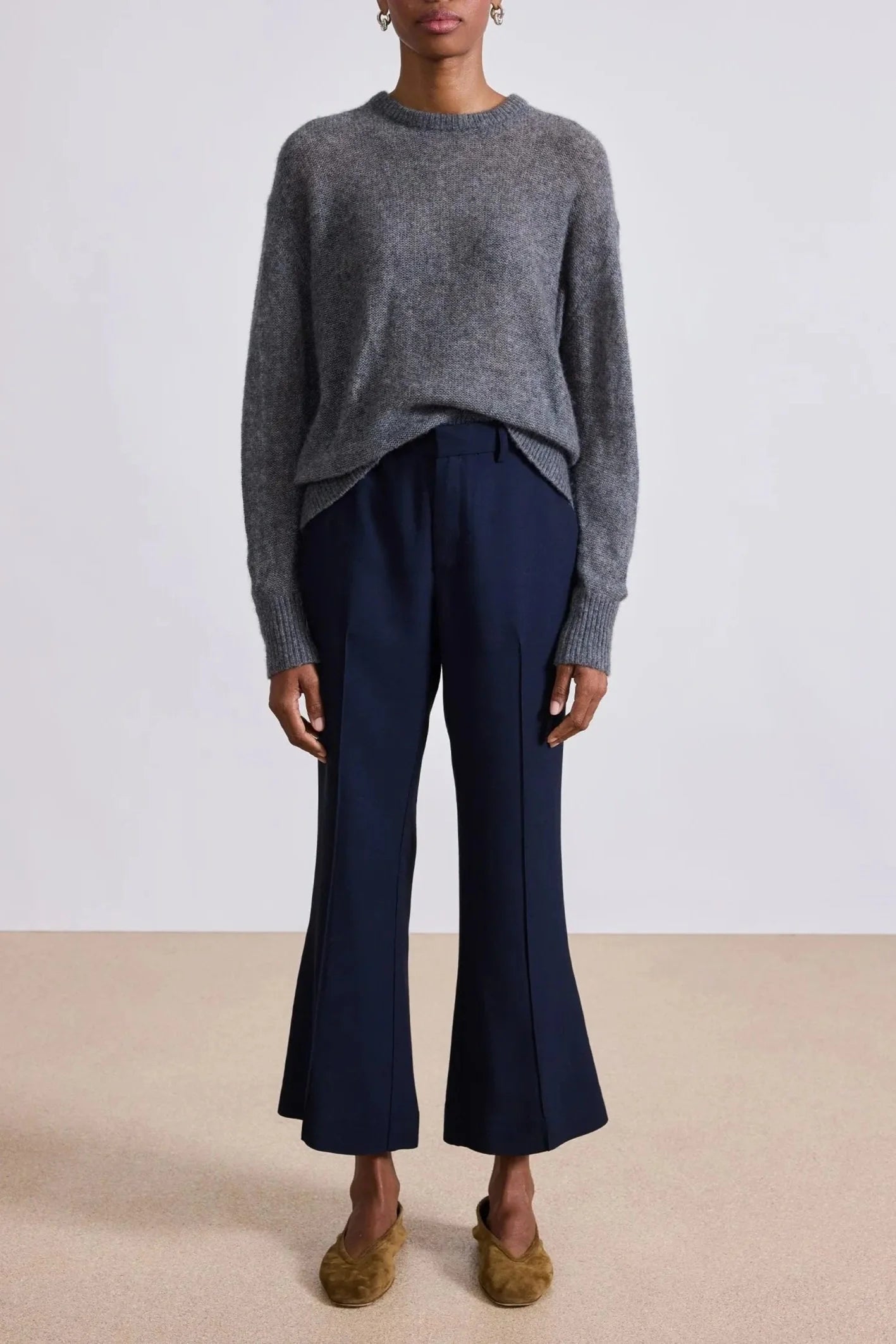 Rene Pull Flare Trouser - Midnight