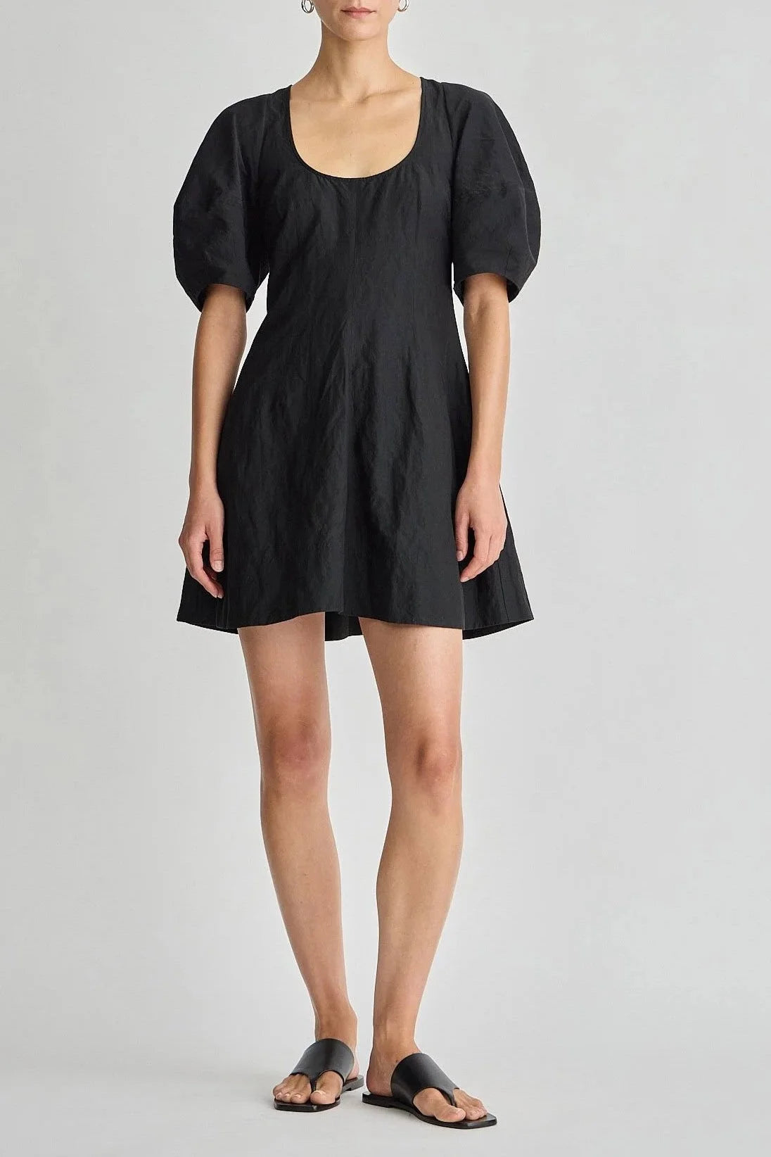 Anni Scoop Mini Dress - Black