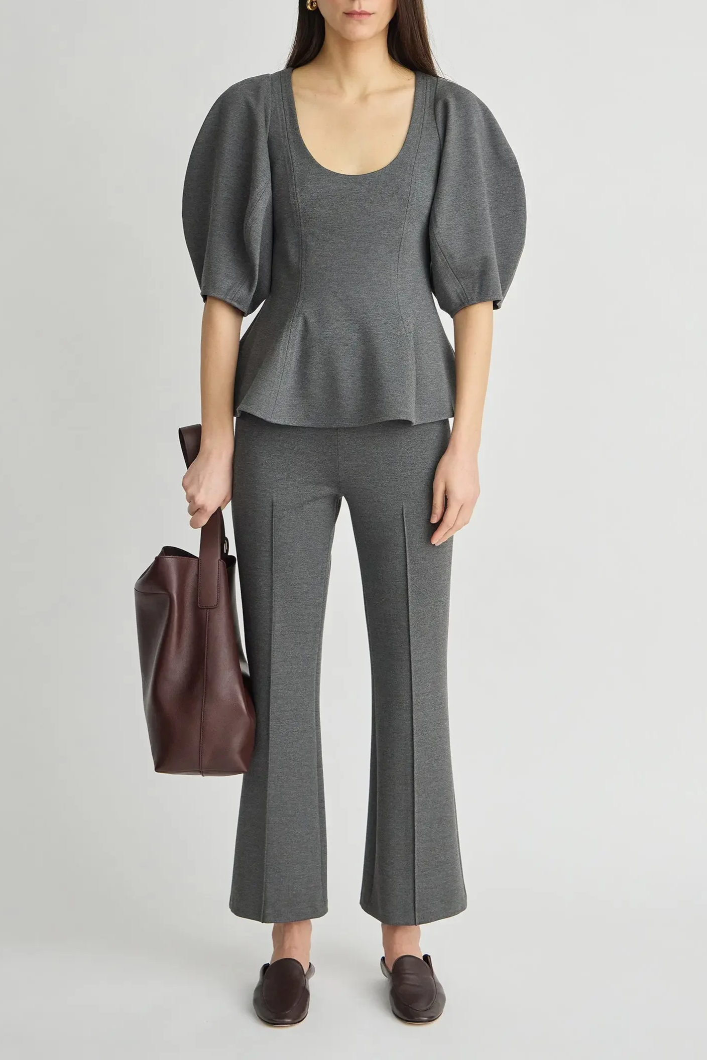 Ponte Rene Pull on Pant - Heather Grey