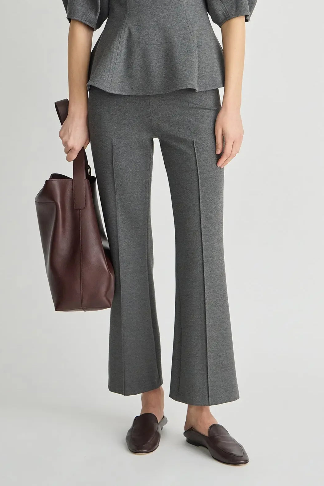 Ponte Rene Pull on Pant - Heather Grey