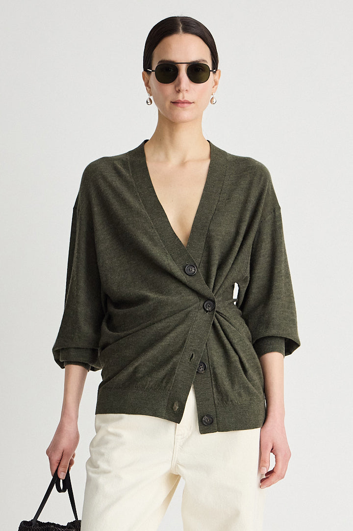 Drippy Cardigan - Olive