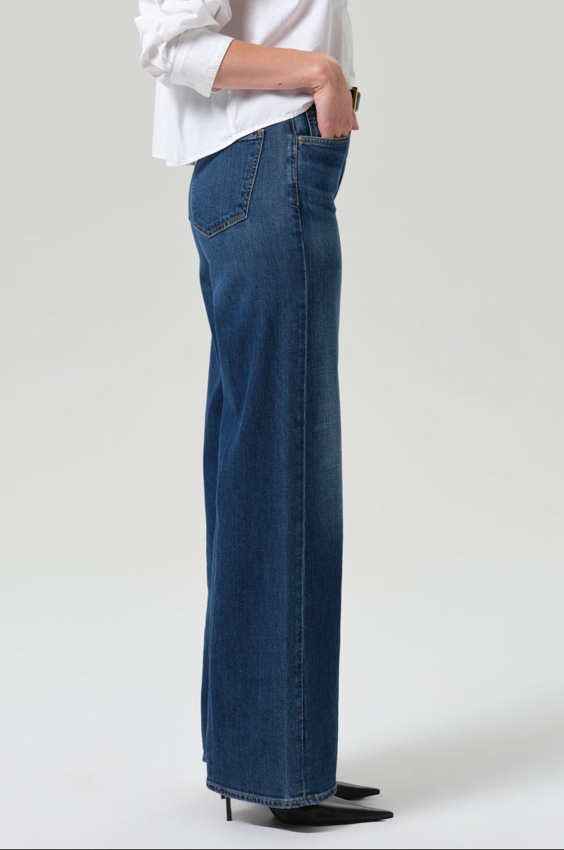 Lyra Long Wide Leg in Elm - side