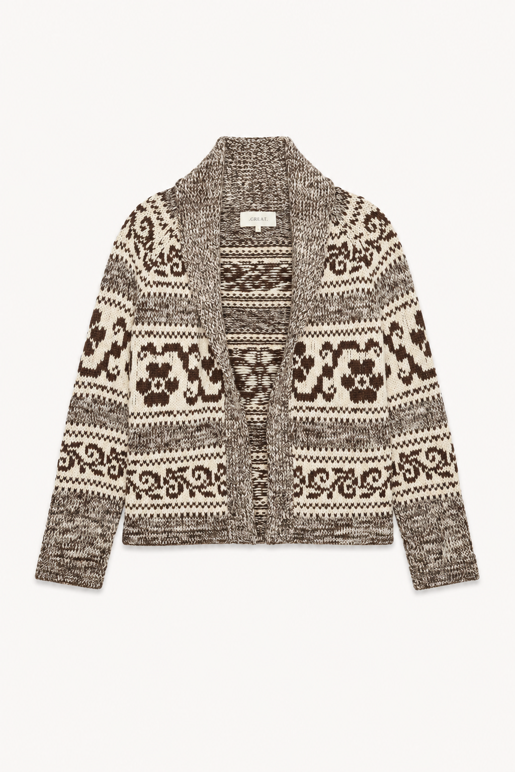 The Nordic Flower Lodge Cardi - Marled Chestnut