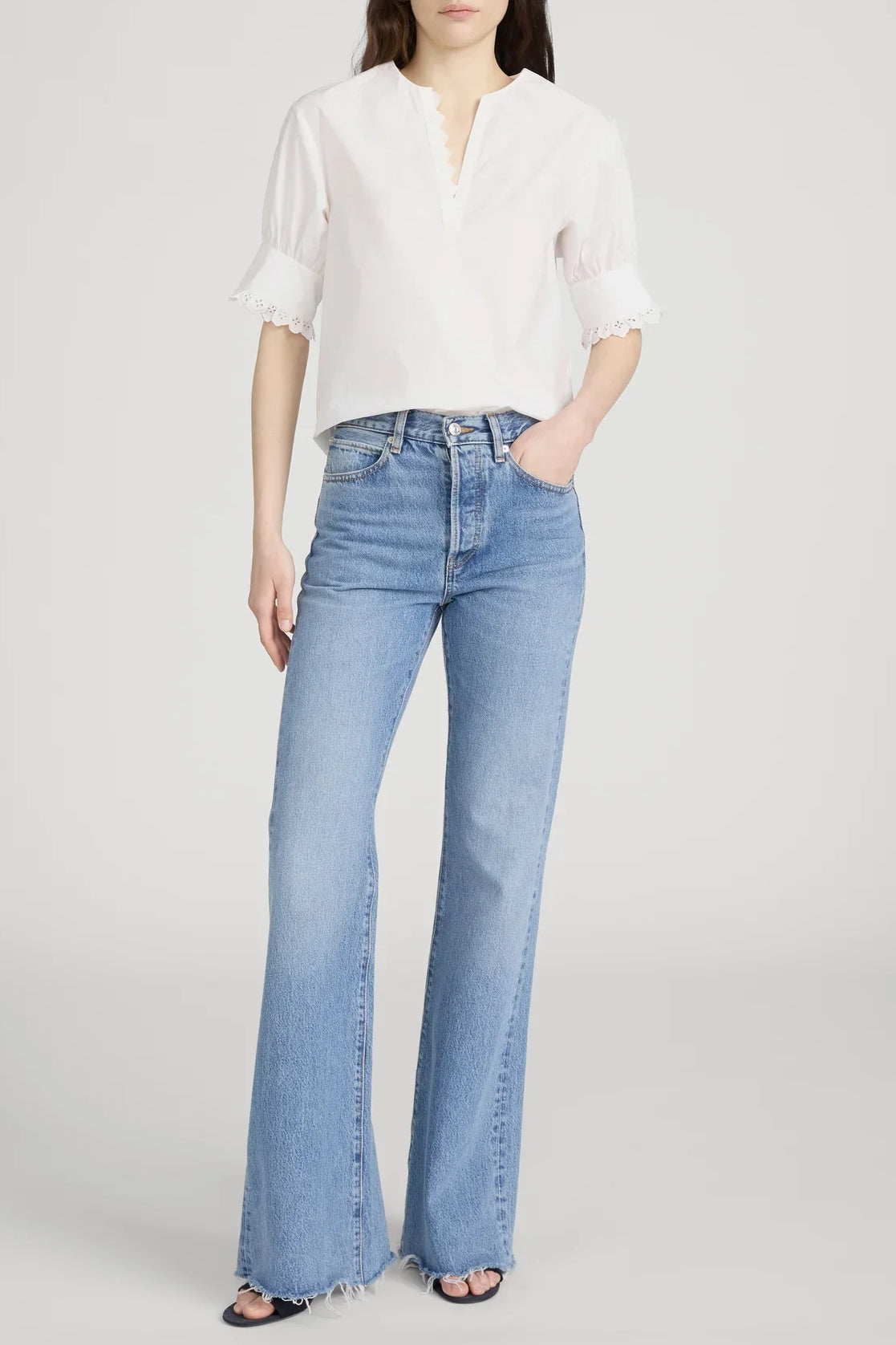 The Keepsake Popover Top - White