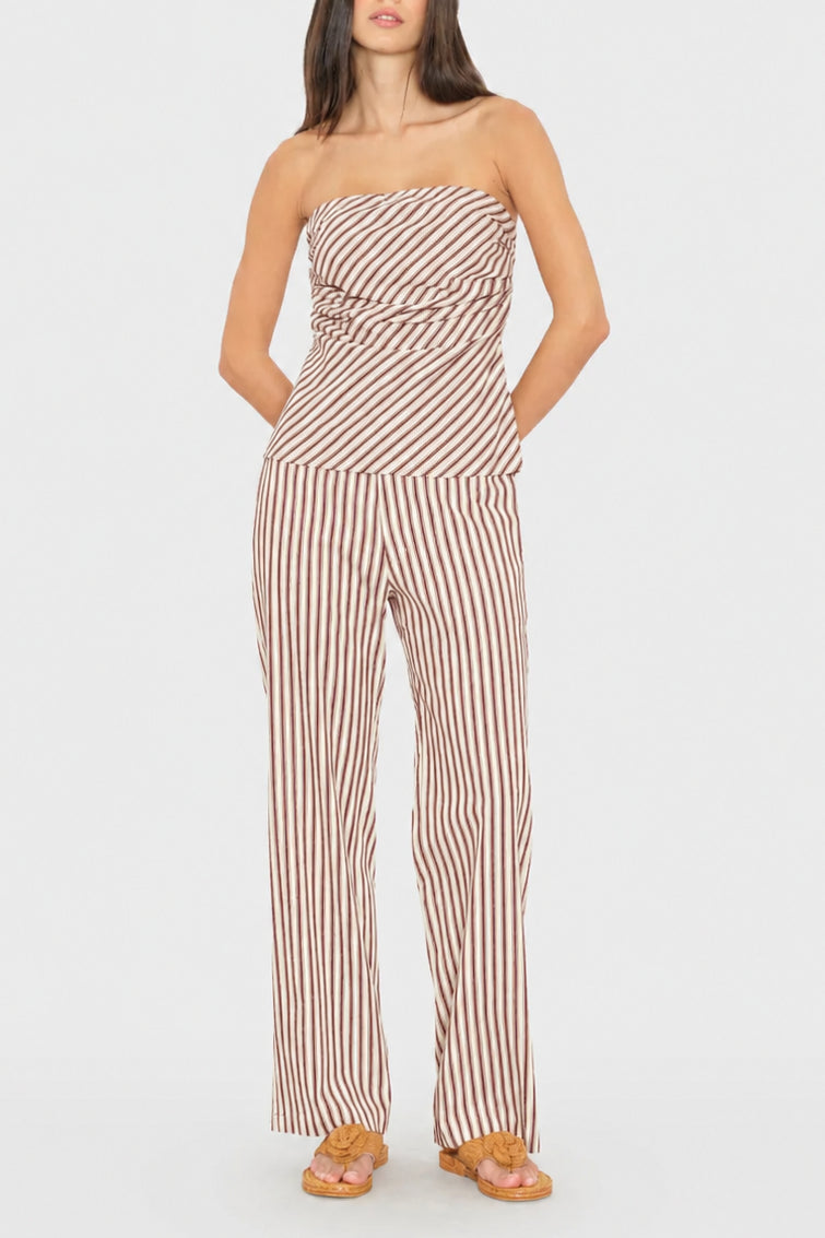 Nora Top - Brown Topaz Stripe