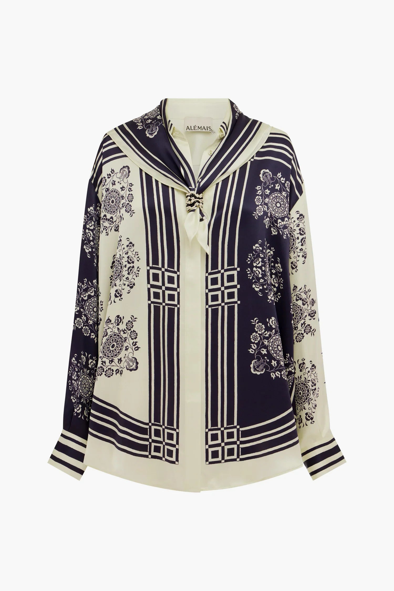 Banderra Scarf Silk Shirt - Ink