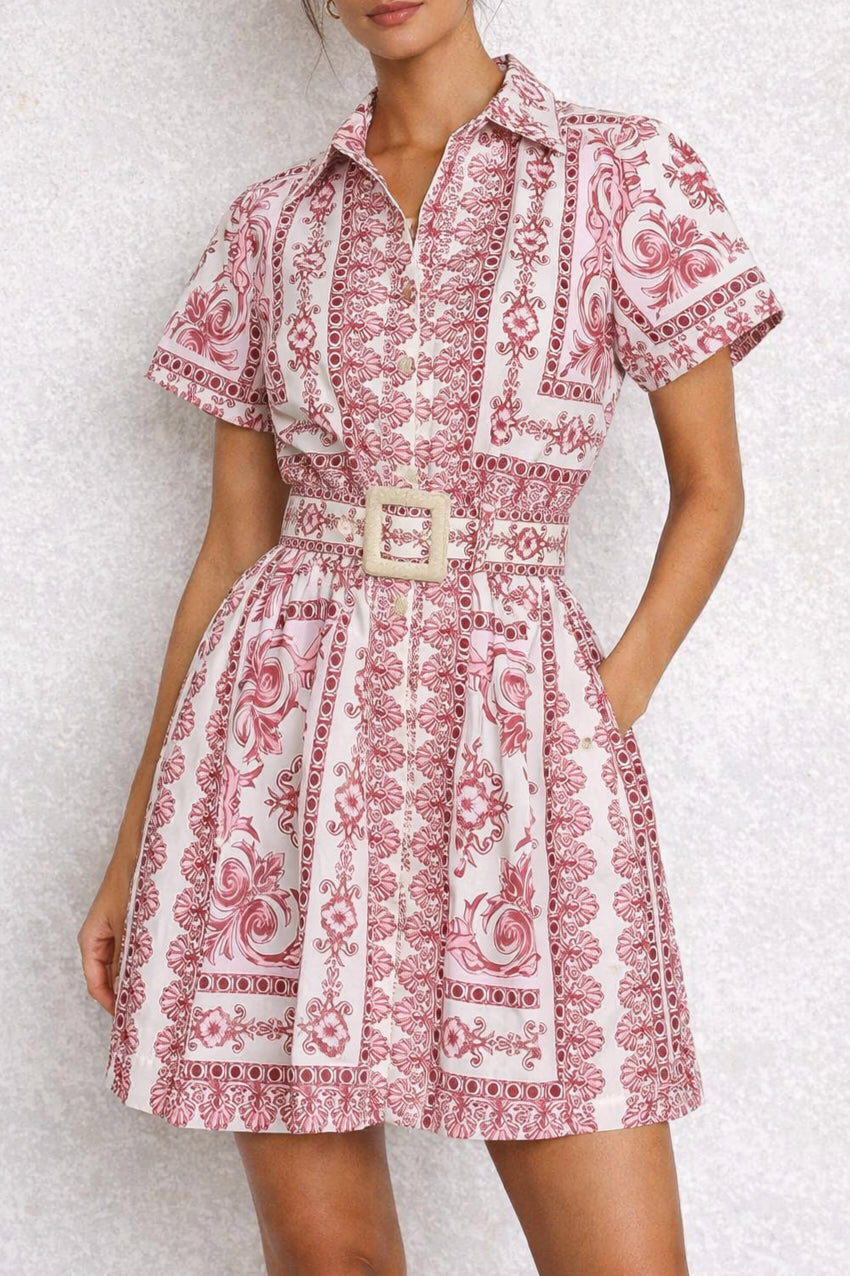 Noela Mini Dress - Hudson Scarf Egret