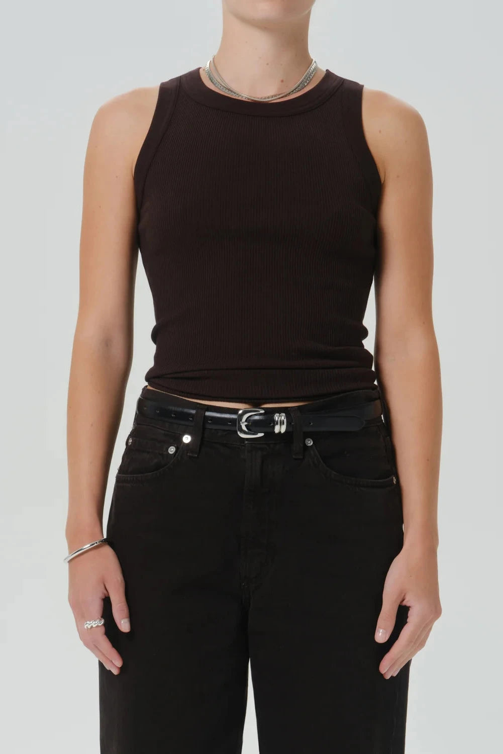 Isabel Rib Tank - Chocolate