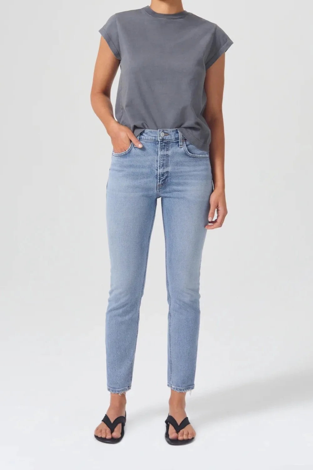 Willow Mid Rise Slim Crop - Torch