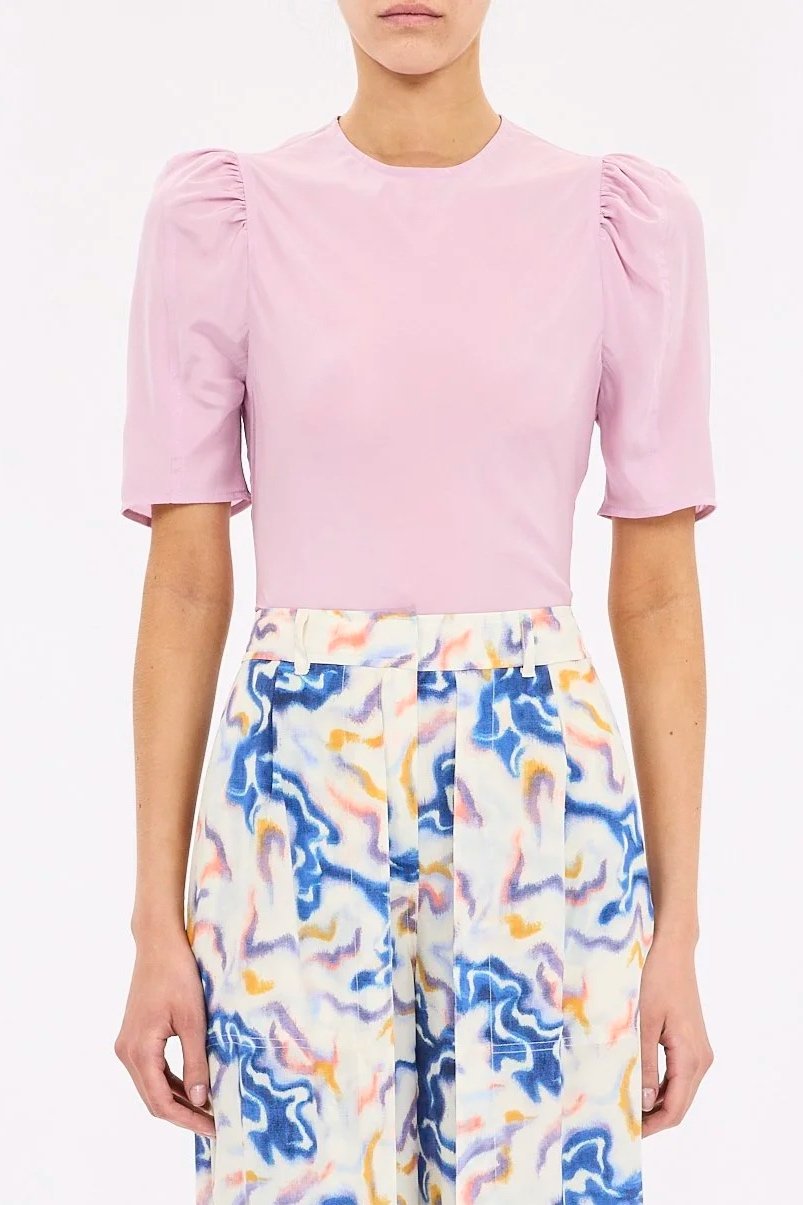 Corine SS Silk Top - Aster