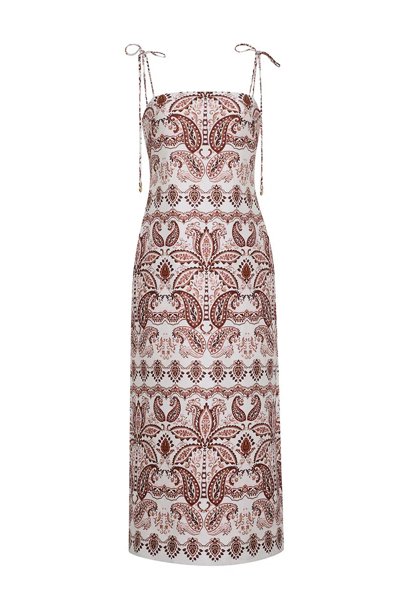 Chelsea Dress - Palm Paisley Ivory