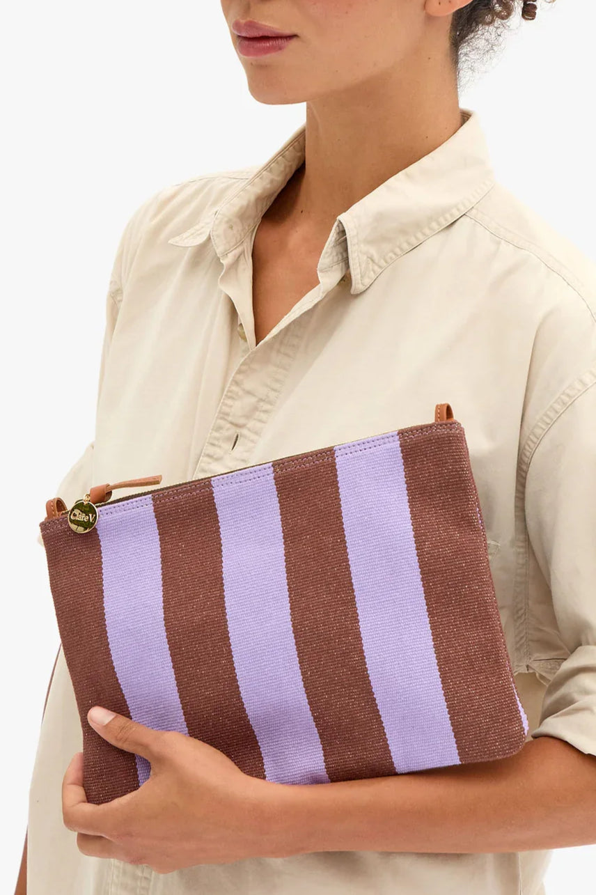 Flat Clutch W/ Tabs - Jacaranda/Hazelnut