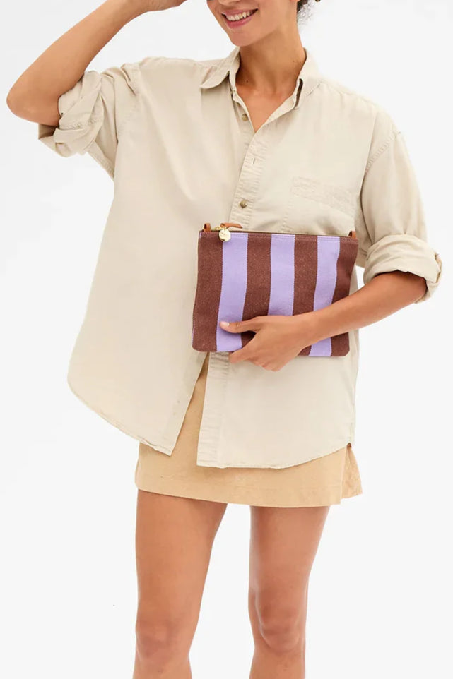 Flat Clutch W/ Tabs - Jacaranda/Hazelnut