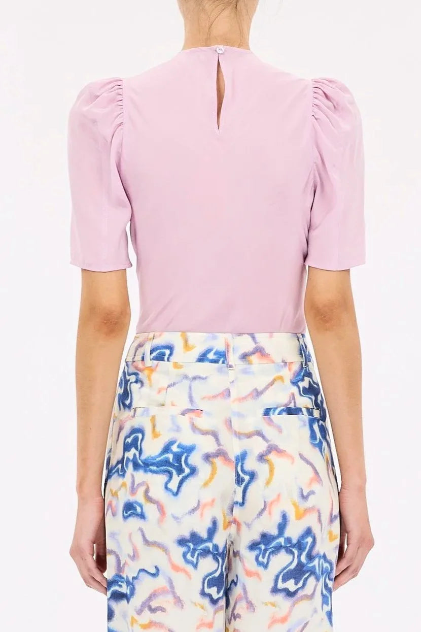 Corine SS Silk Top - Aster