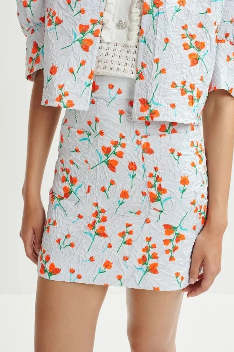 Husan Patch Pocket Mini Skirt - Nimbus Cloud