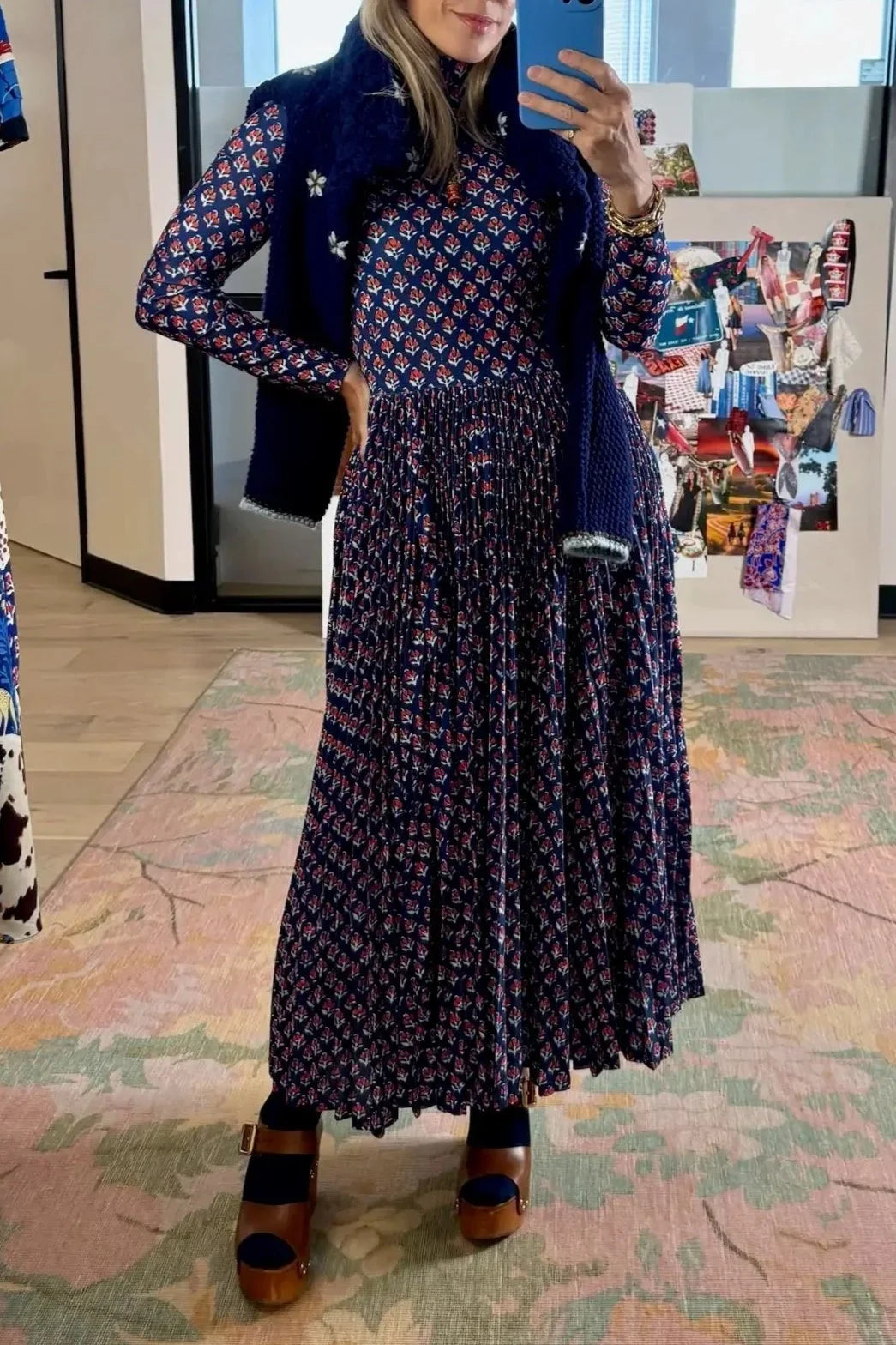 Sabine Dress - Autumn Fleur Navy