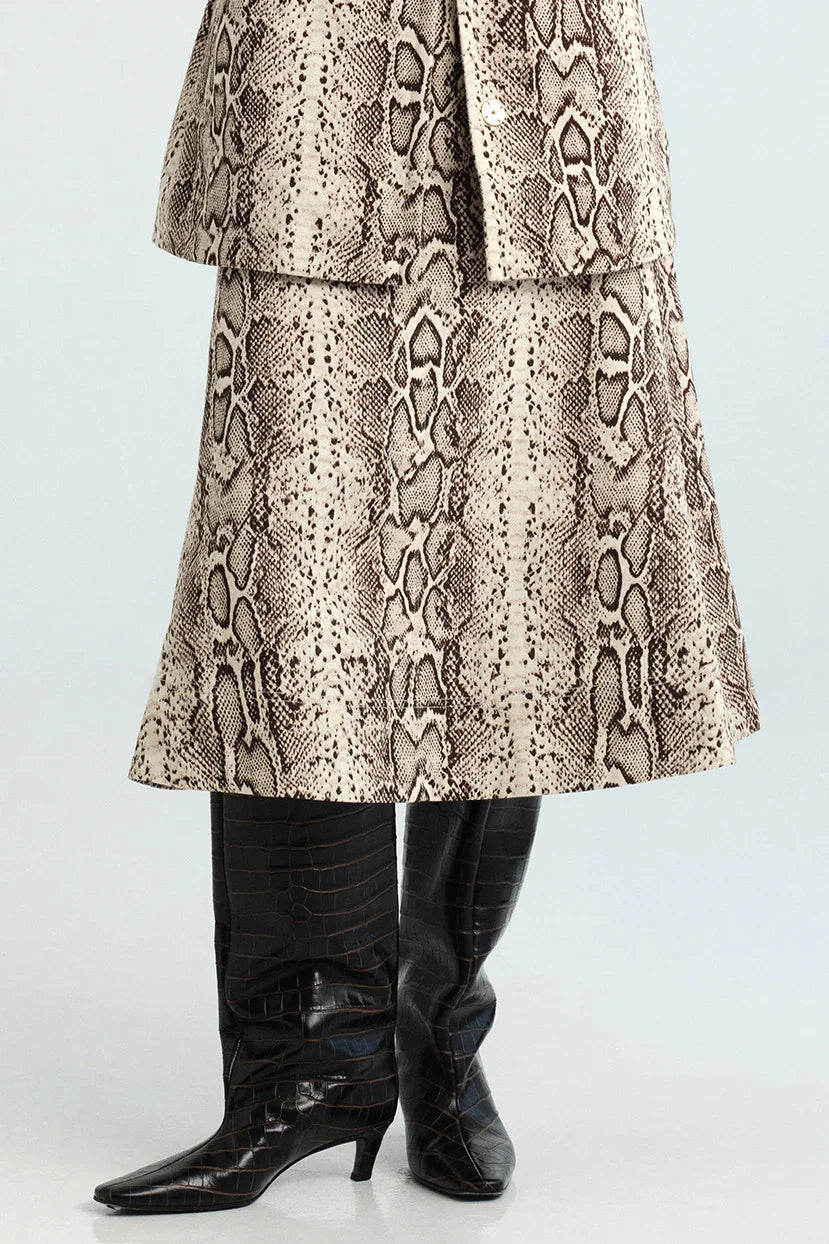 Aisha Skirt - Classic Snake Grey