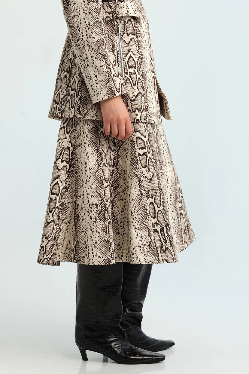 Aisha Skirt - Classic Snake Grey
