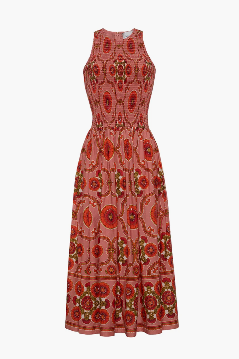 Leandra Dress - Mod Floral Brick
