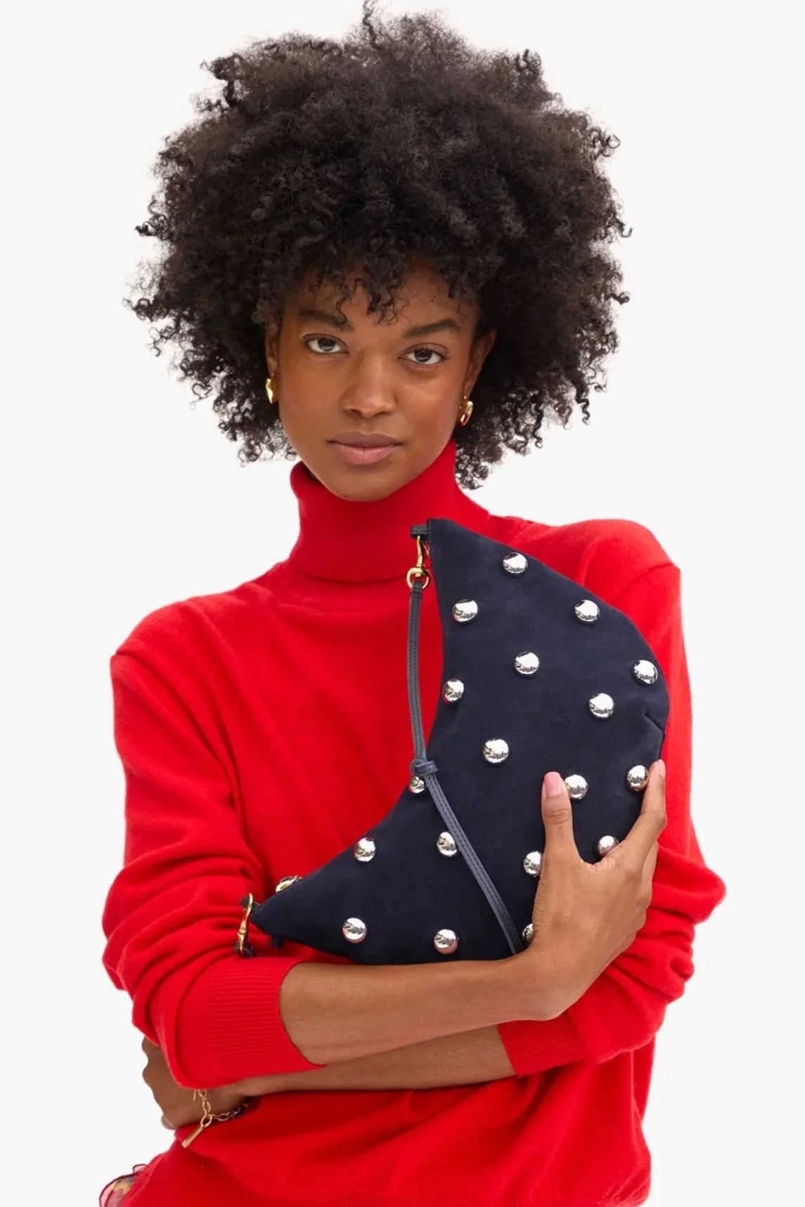 Lune w/ Studs - Navy Suede
