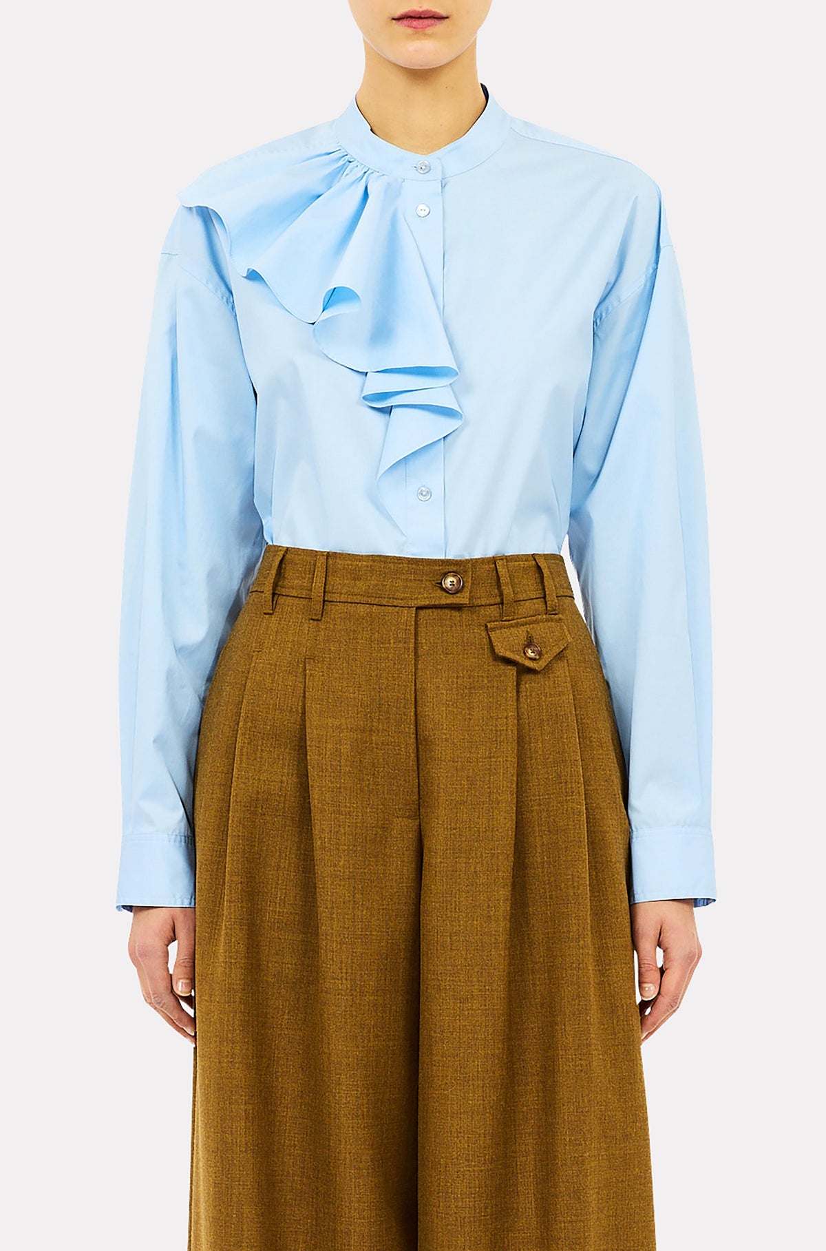 Thea LS Ruffle Blouse - Hydrangea
