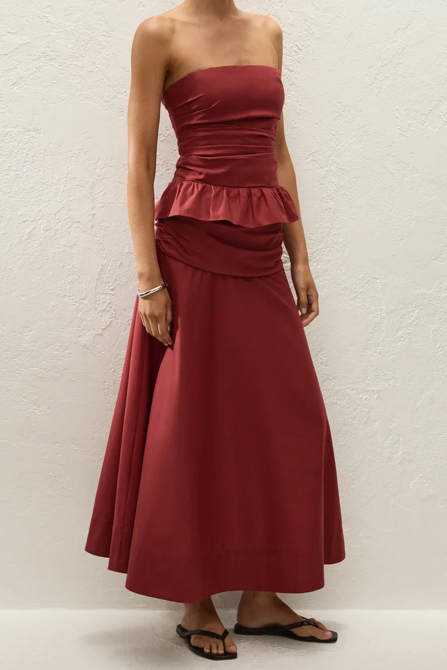 Simone Skirt - Porto Red