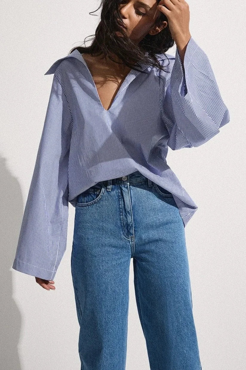Gaia Top - Helle Stripe Vintage Navy