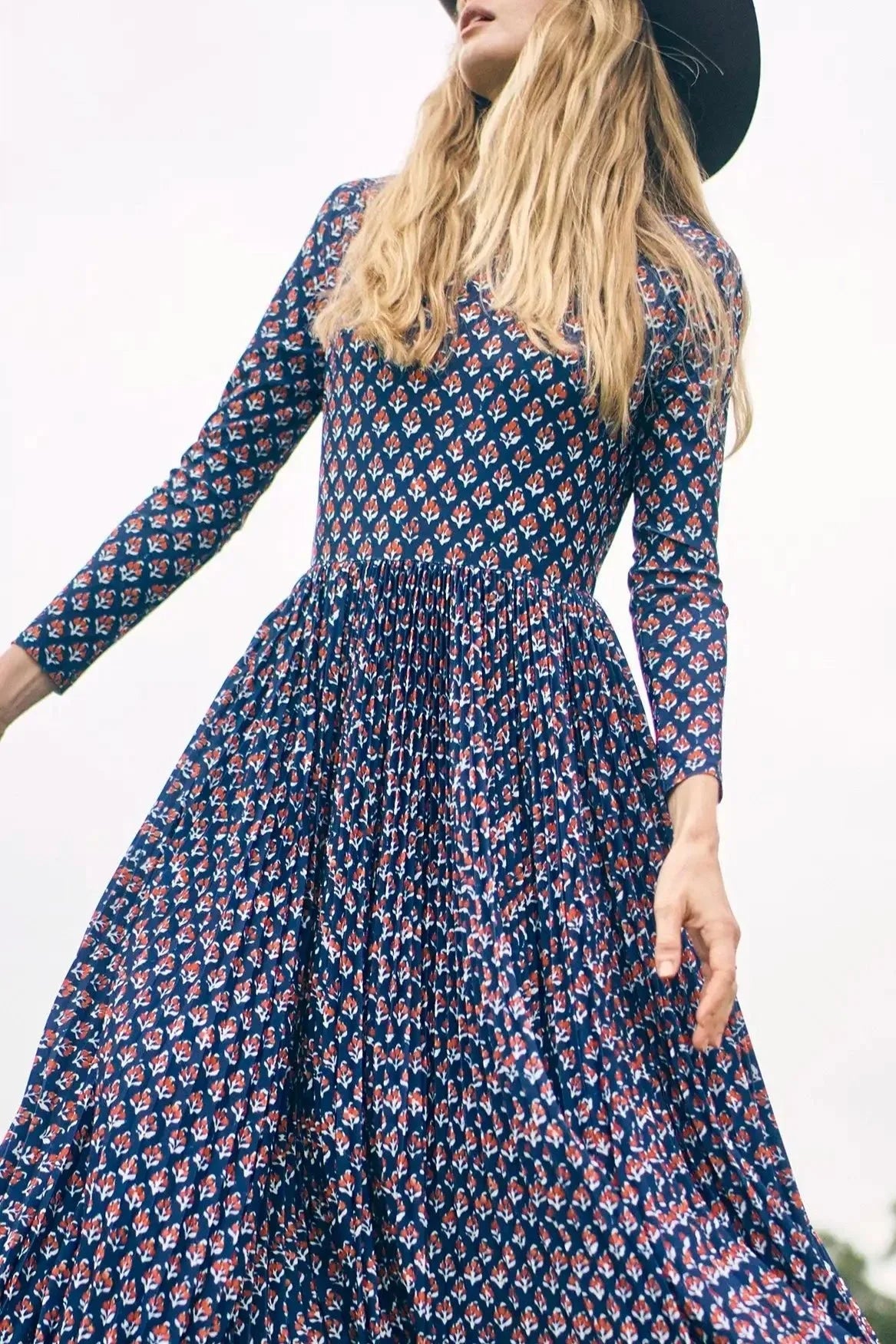 Sabine Dress - Autumn Fleur Navy