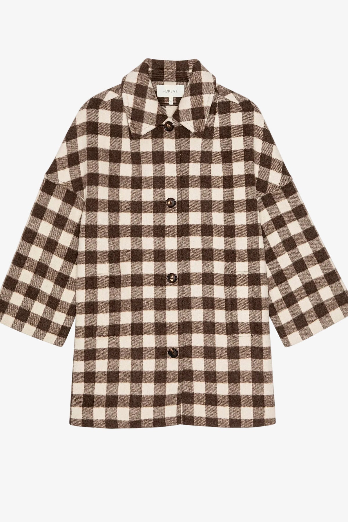 The Car Coat - Chocolate and Cream Check