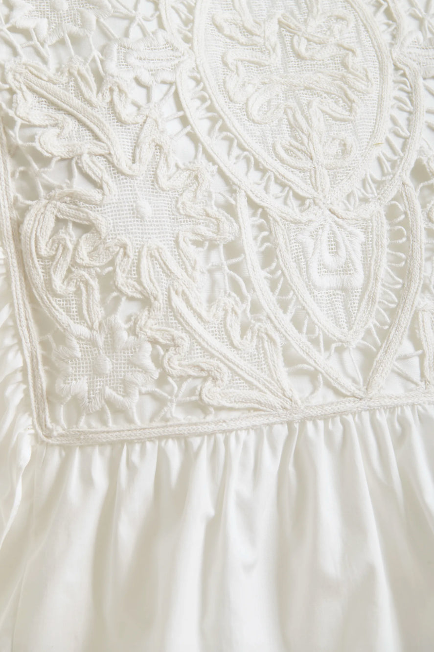 Keany Lace Embroidered Top - White
