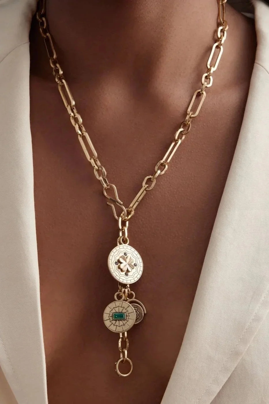 Chrystie Charm Necklace - Gold