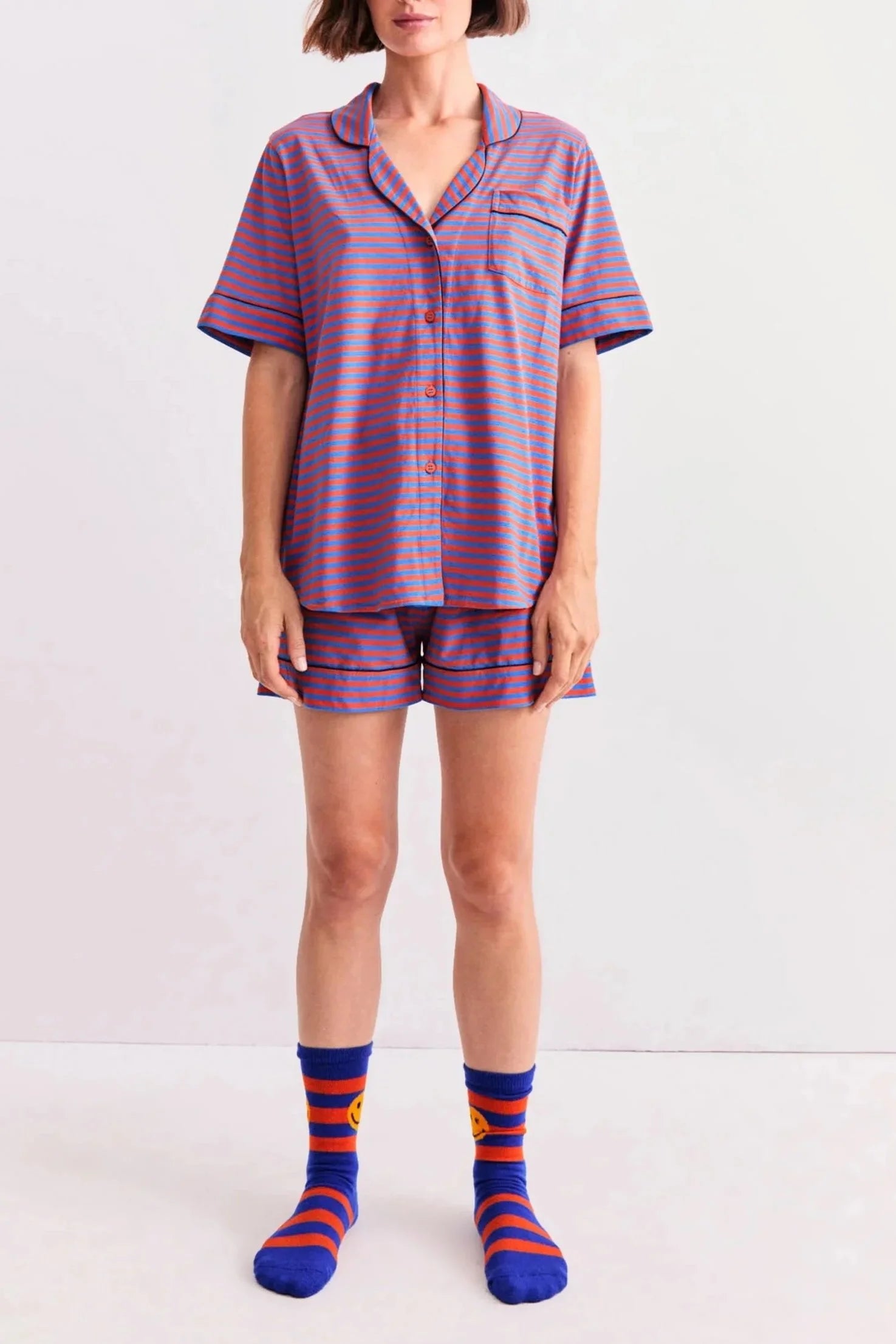 the Short PJ Set - Poppy/Royal