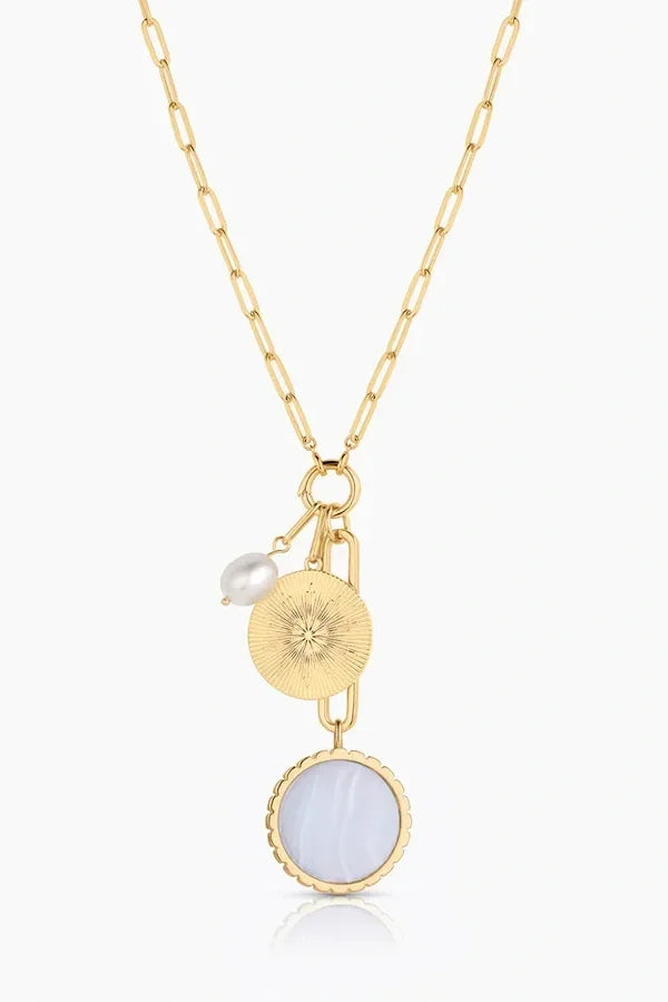 Solario Sundial Necklace - Blue Lace