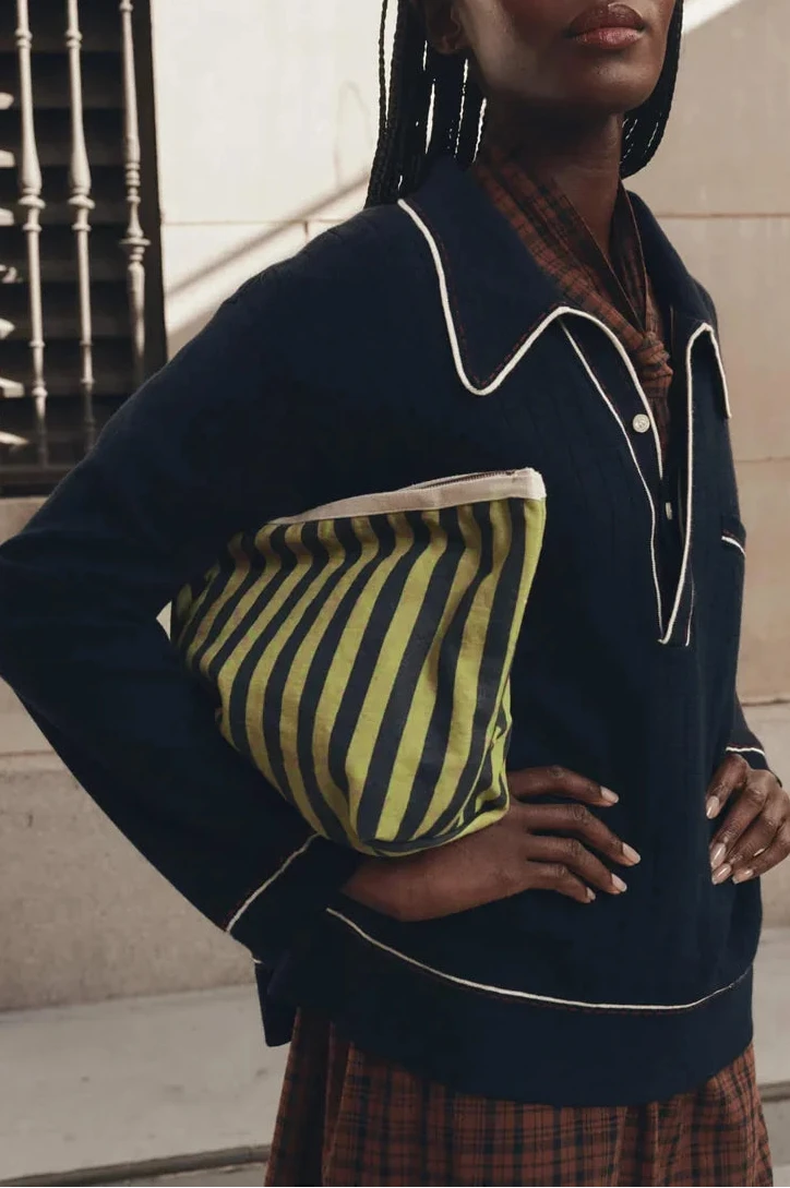 The Stripe Pouch - Citron Mini Prep Stripe