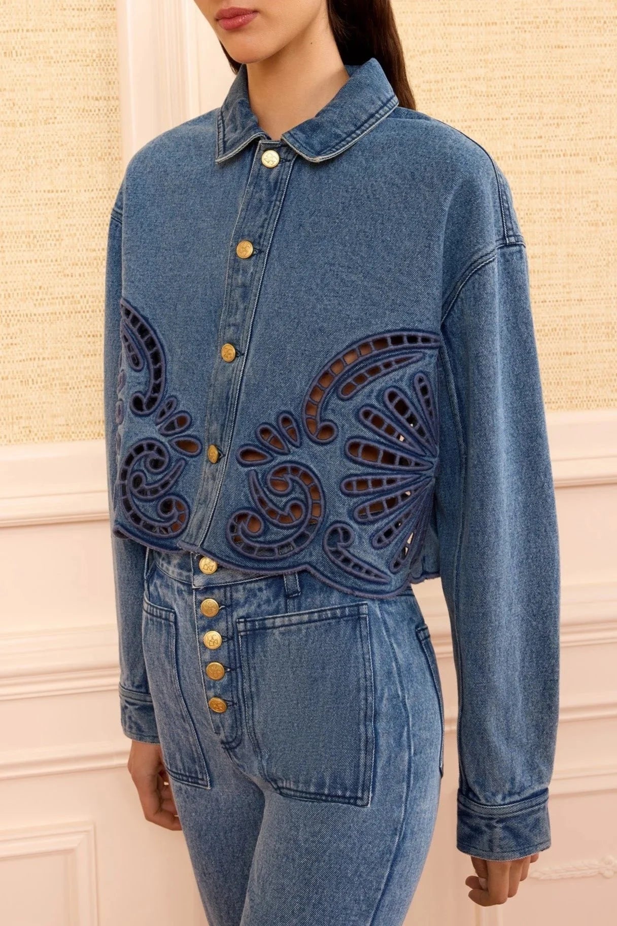 The Bobbi Jacket With Eyelet - River