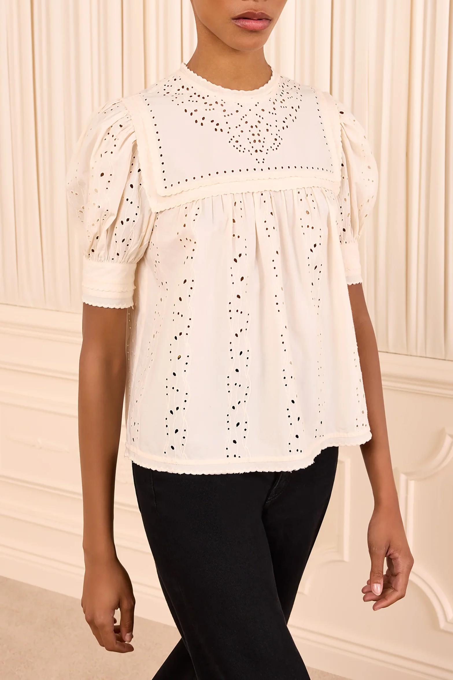 Una SS Cotton Top - Pearled Ivory