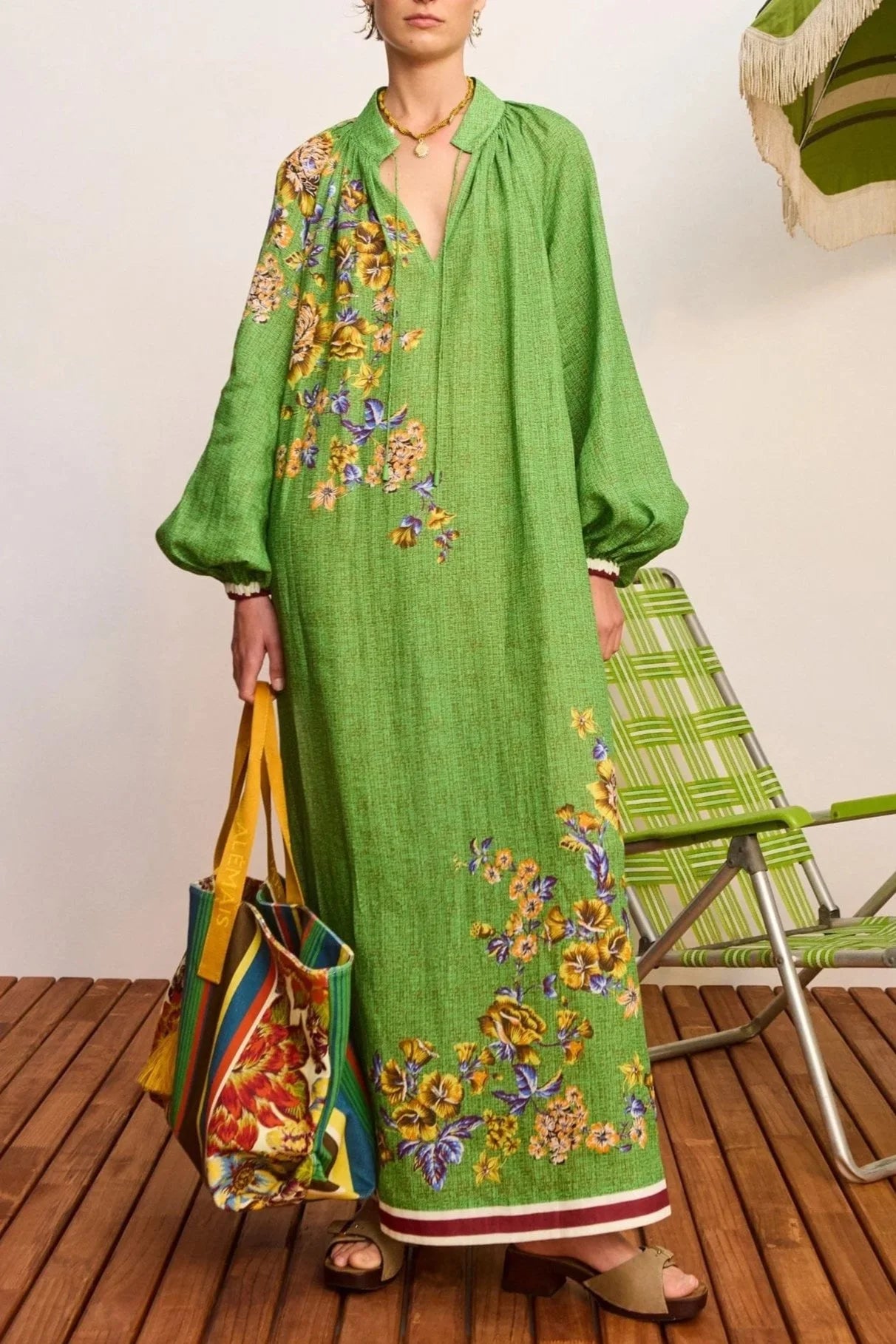 Phyllis Midi Dress - Green
