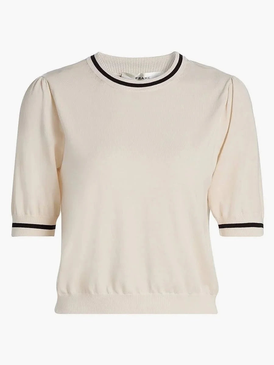 The Gathered Sweater - Cream Multi