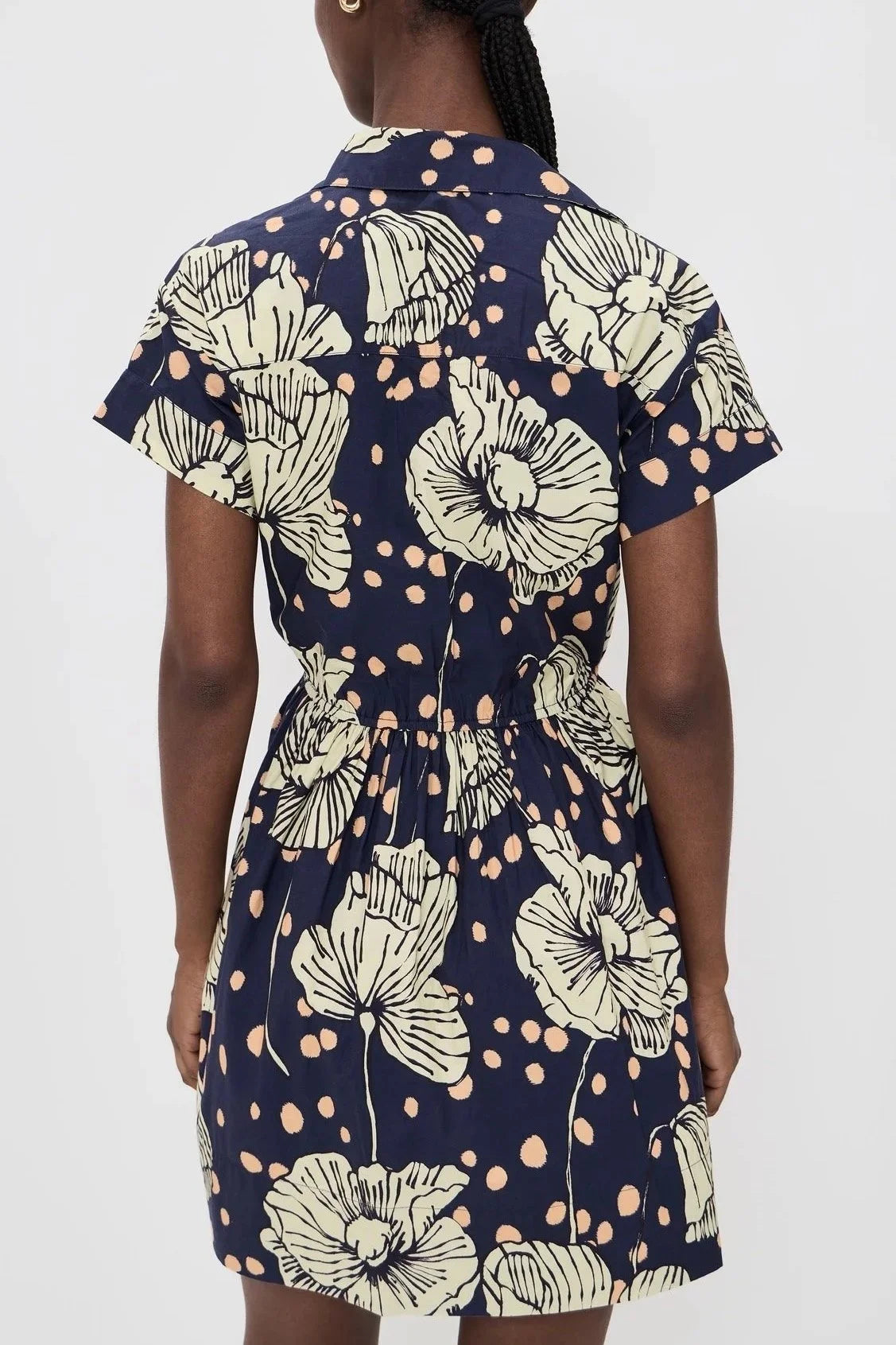 Asbury Mini Dress - Dotted Flora Navy