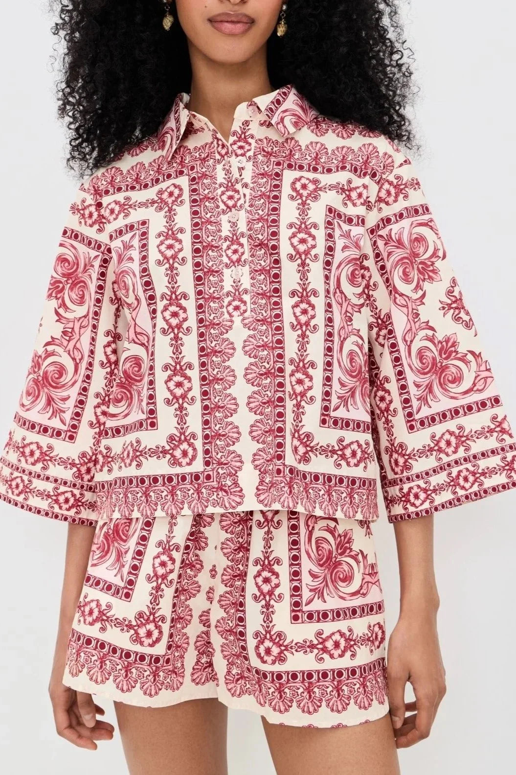 Erica Shirt - Hudson Scarf Egret