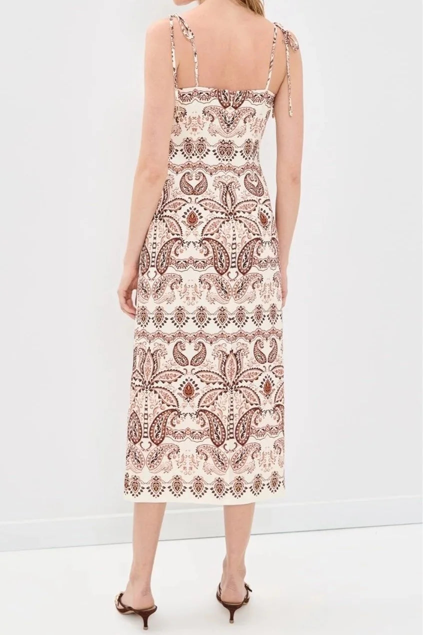 Chelsea Dress - Palm Paisley Ivory