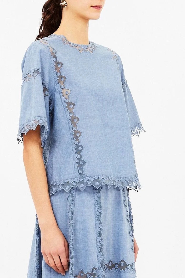 Kai Short Sleeve Top - Chambray