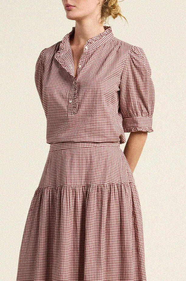 Noah Blouse - Mahogany Check
