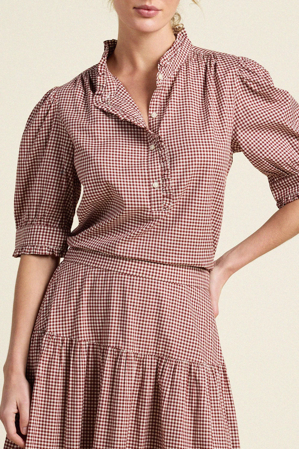 Noah Blouse - Mahogany Check