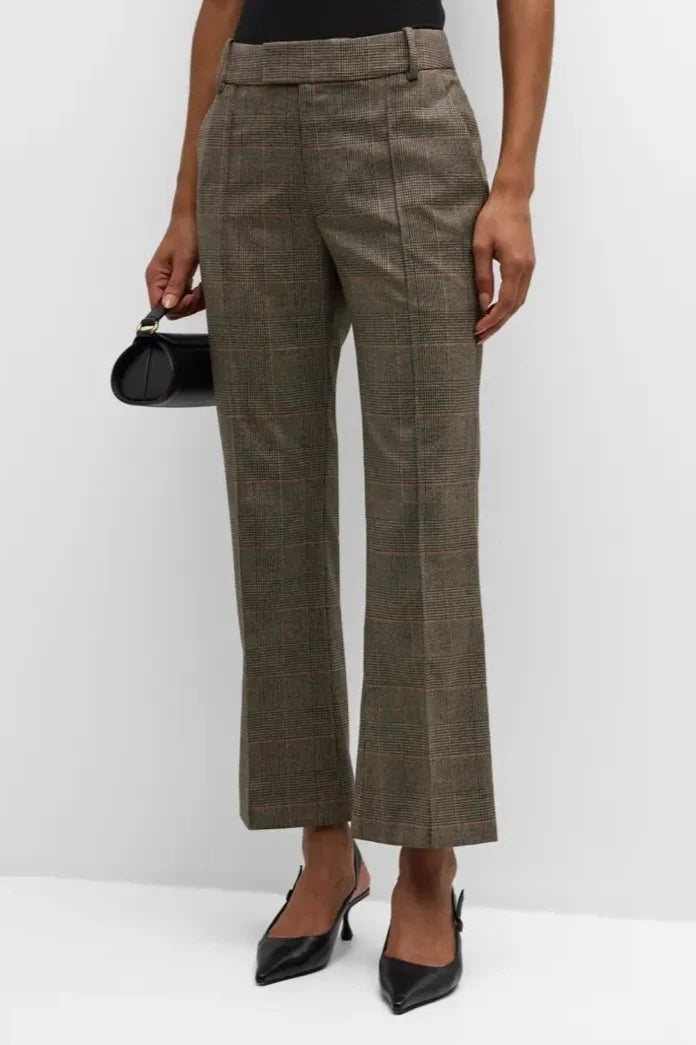 Check Ankle Trouser - Brown Multi