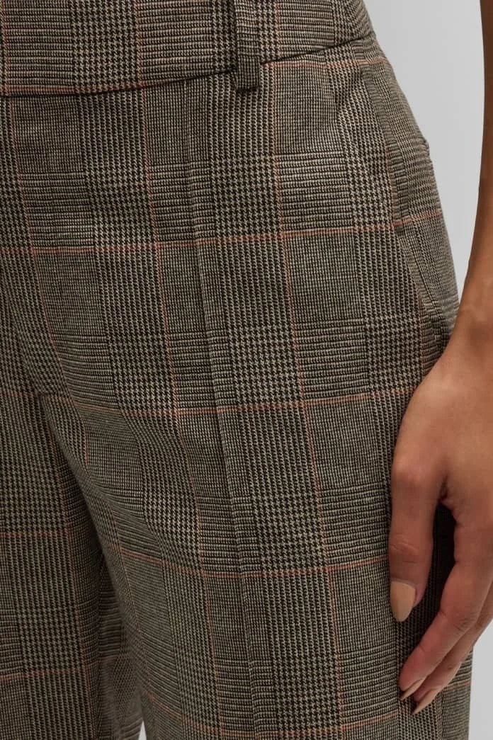 Check Ankle Trouser - Brown Multi