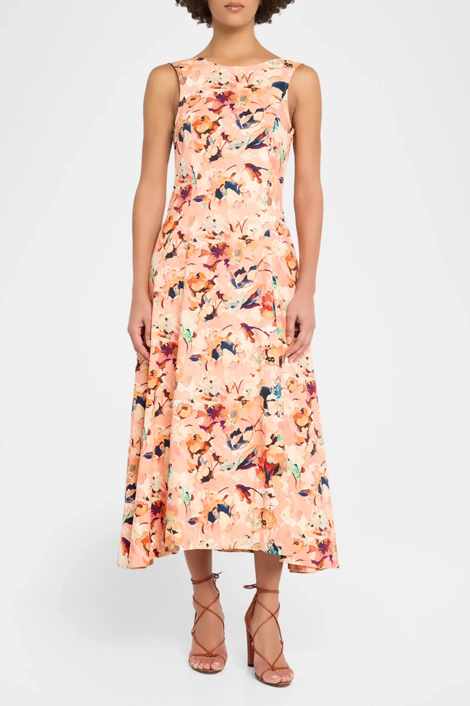 Georgia Cotton Midi Dress - Camellia