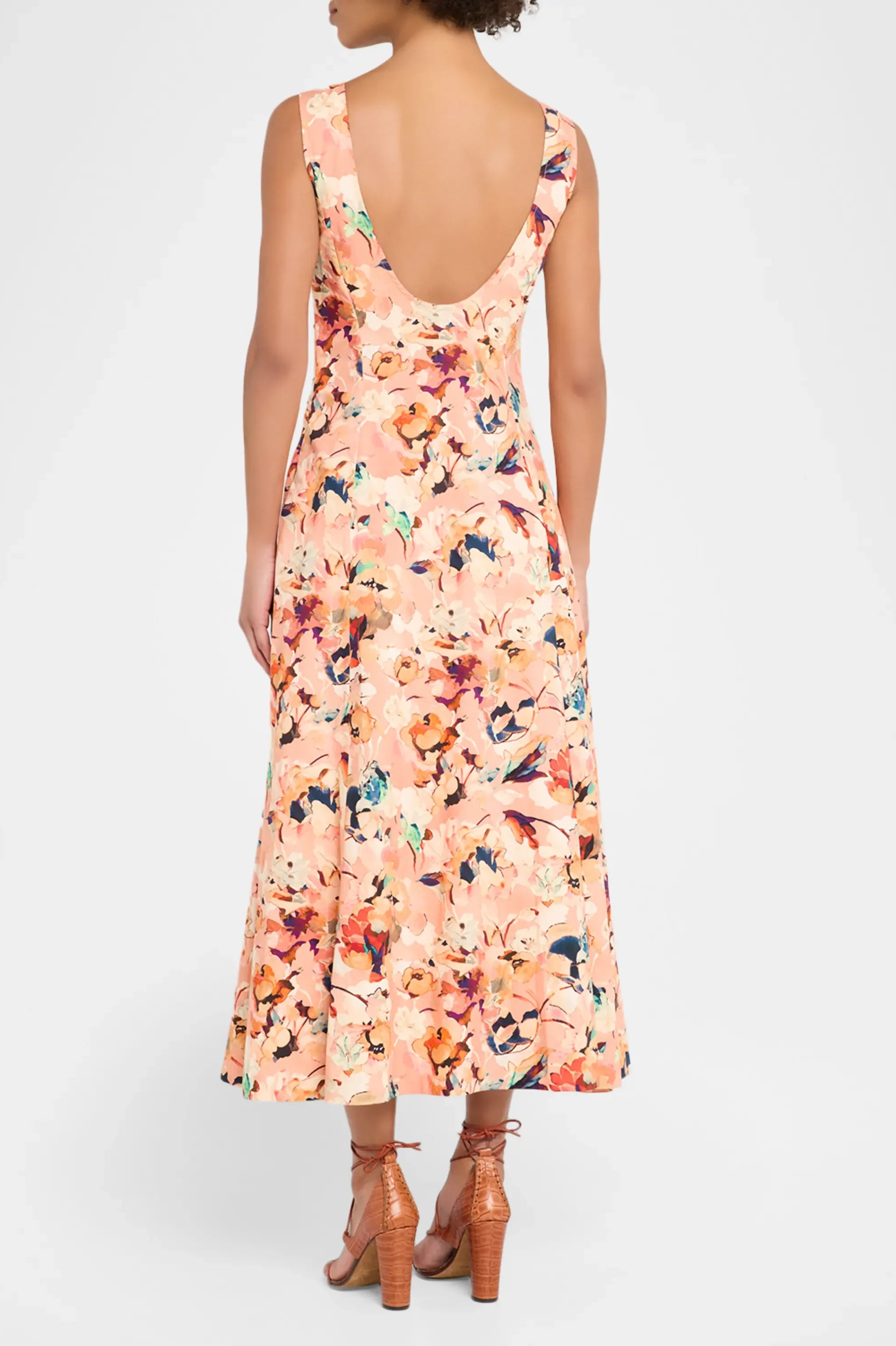 Georgia Cotton Midi Dress - Camellia