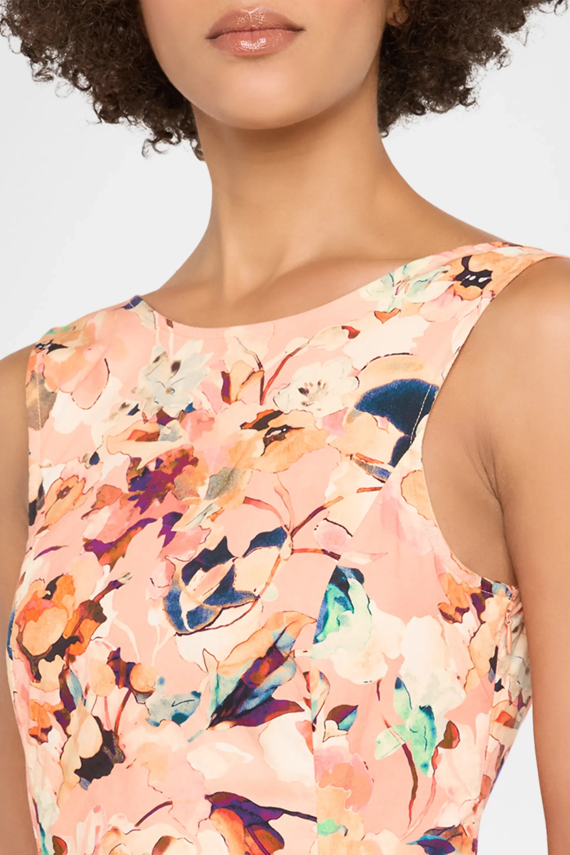 Georgia Cotton Midi Dress - Camellia